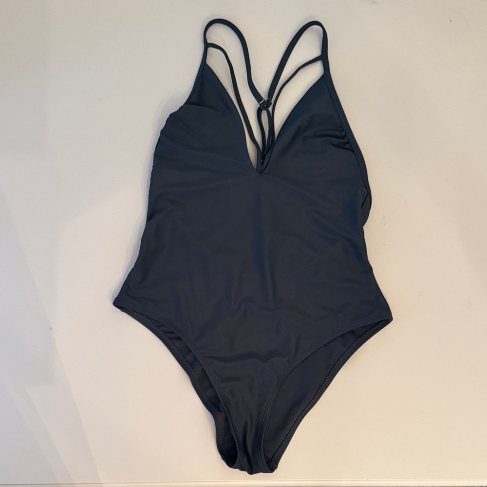 Xhilaration deep v Strappy One-Piece Swimsuit